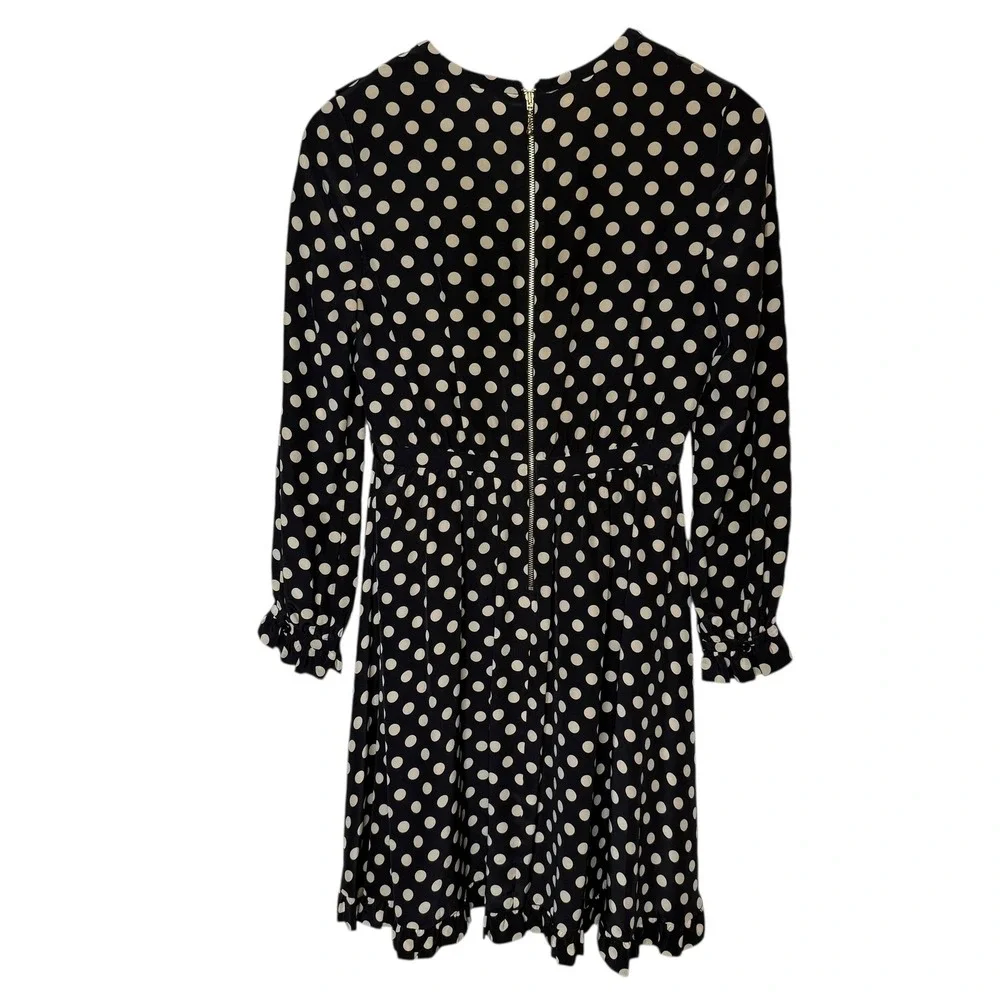 Kate Spade Adele Silk Polka Dot Dress in Black Cream size‎ 2